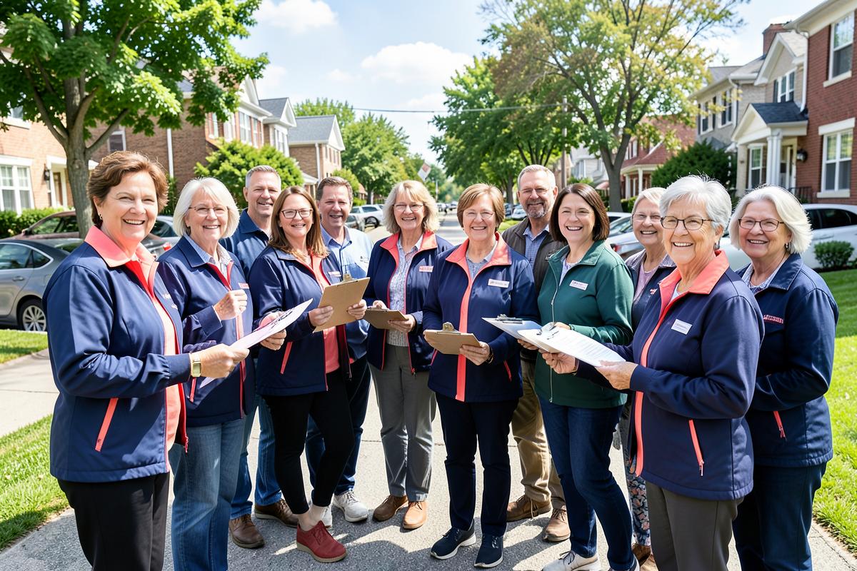 Community volunteers canvassing together